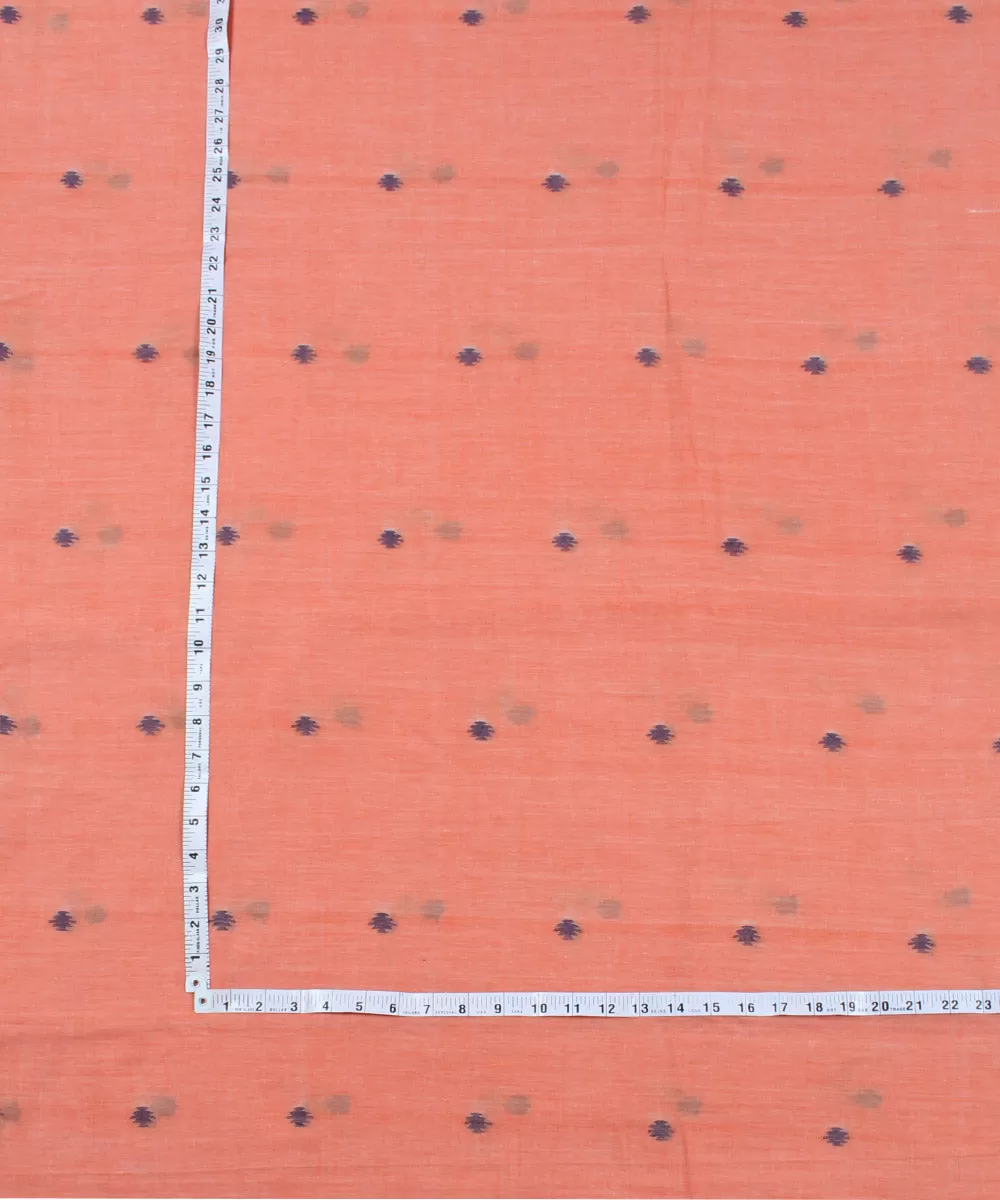 0.5m Peach handloom cotton jamdani fabric