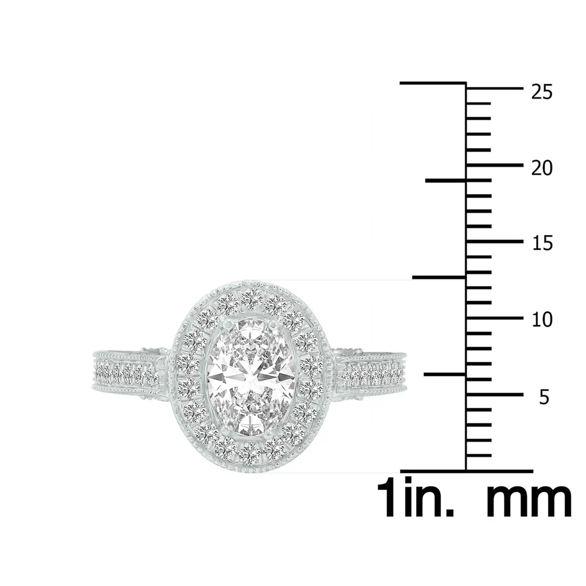 1 1/2 Carat Tw Oval Lab Grown Diamond Engagement Ring In 14K White Gold