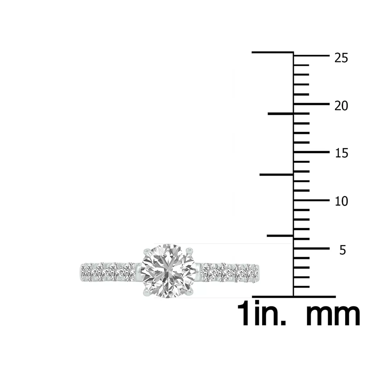 1 3/8 Carat Tw Round Lab Grown Diamond Engagement Ring In 14K White Gold