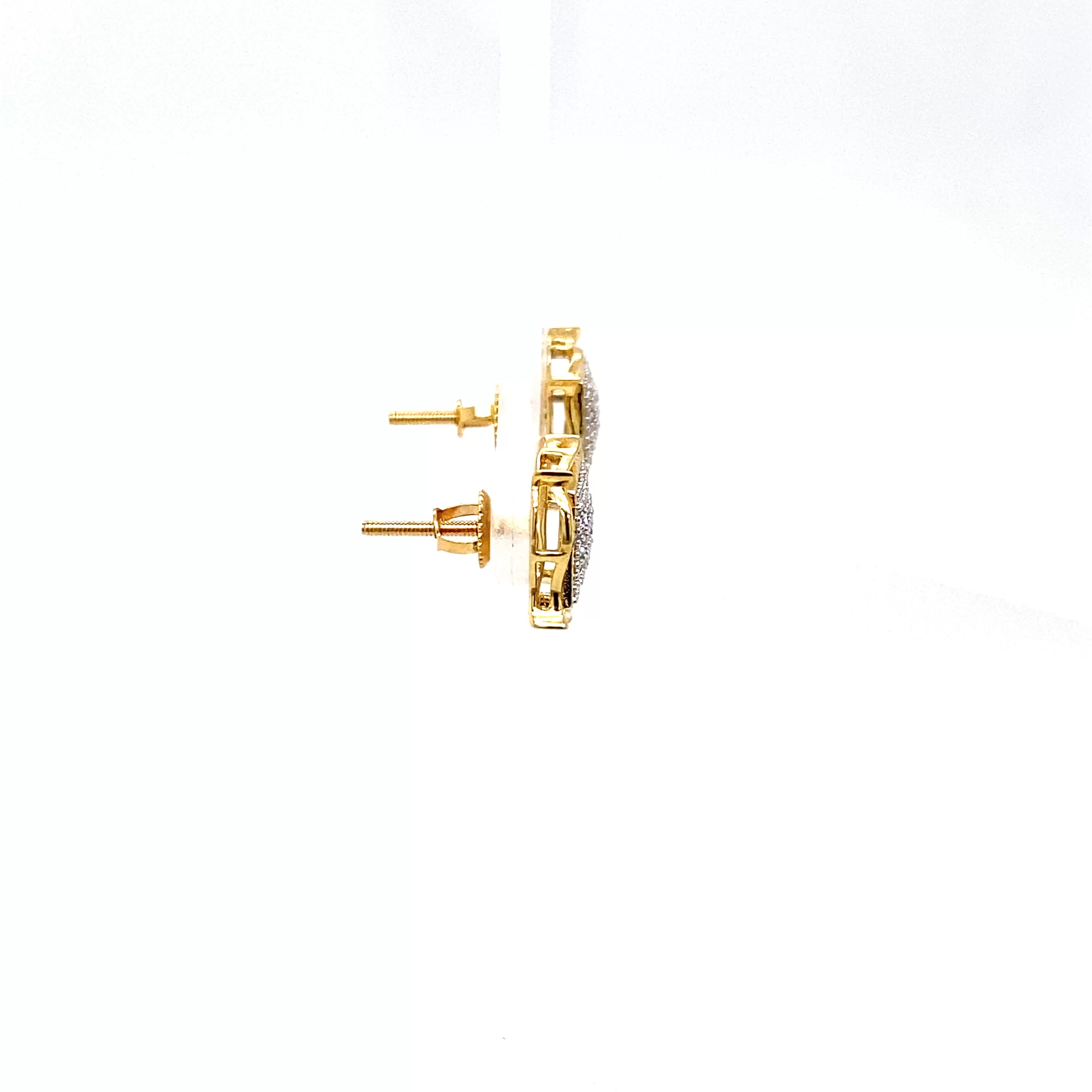 10K Gold 0.15Ctw Square Earrings