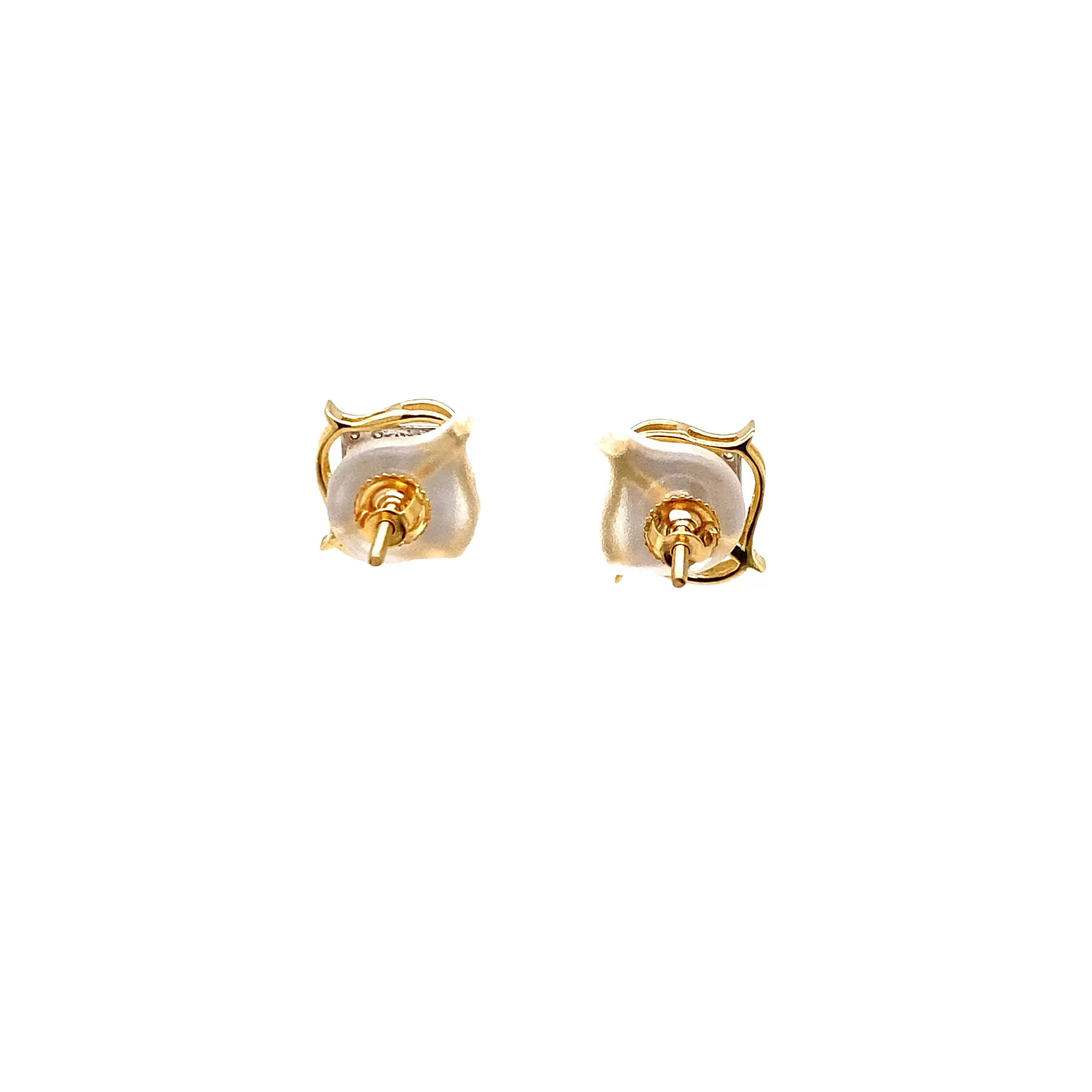 10K Gold 0.15Ctw Square Earrings