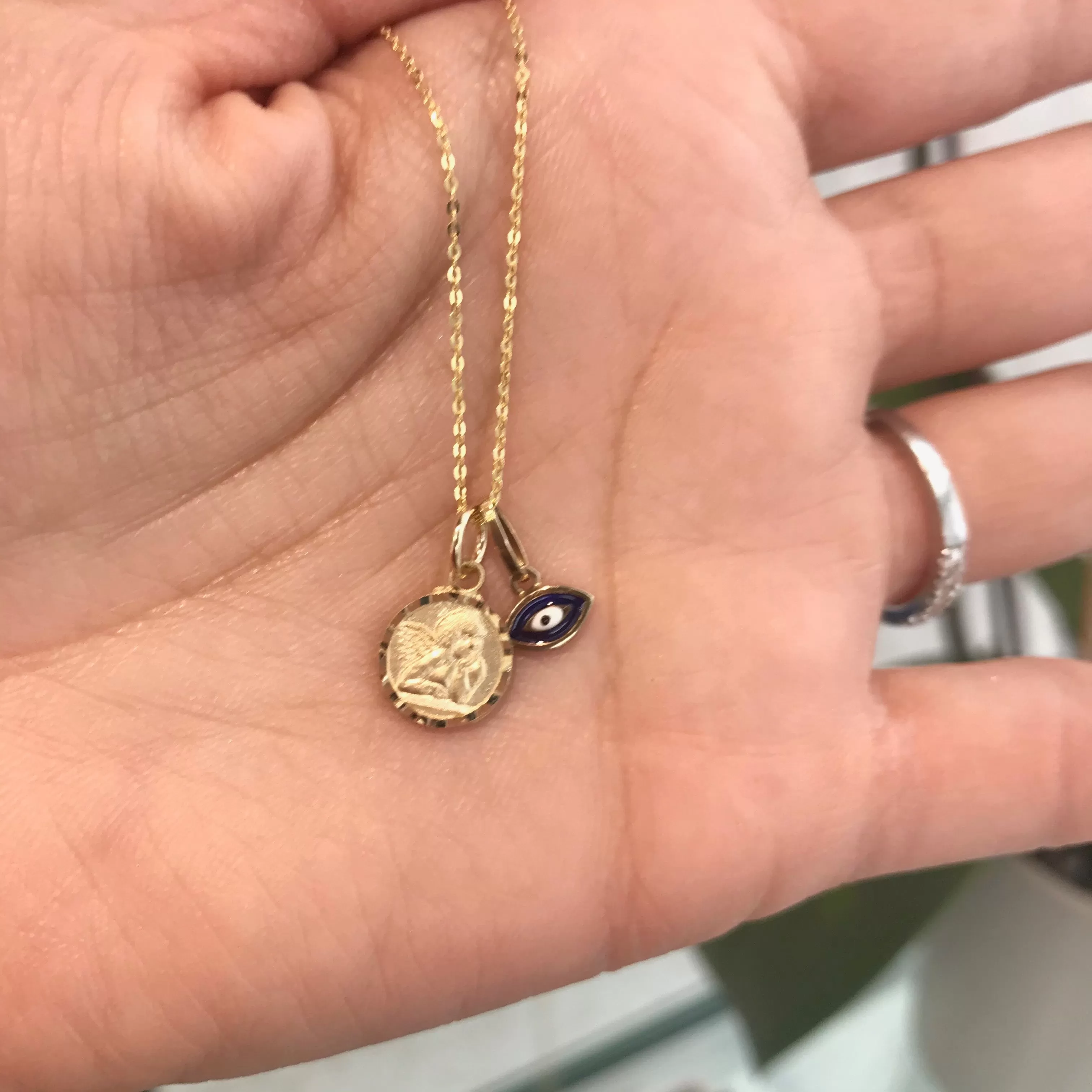 10k Gold Evil Eye Pendant