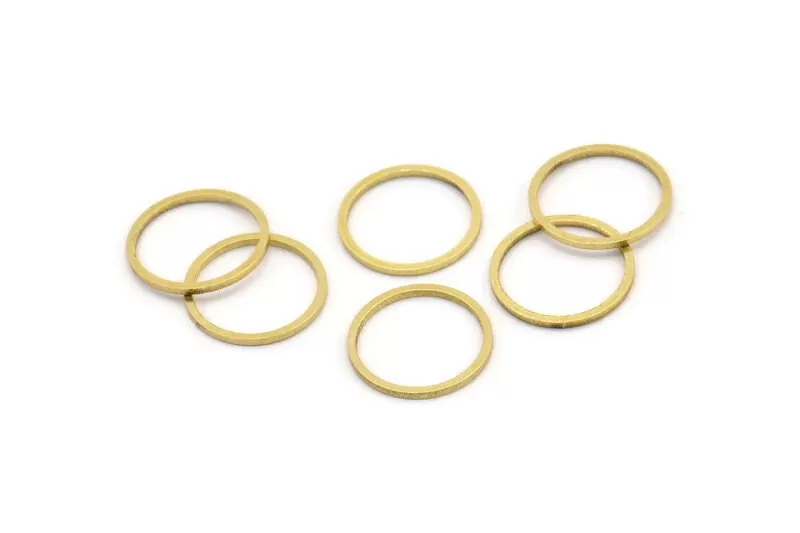 13mm Circle Connectors - 50 Raw Brass Circle Connectors (13x0.80mm) A3839