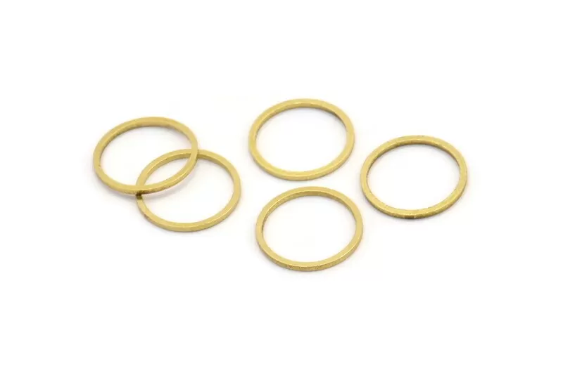 13mm Circle Connectors - 50 Raw Brass Circle Connectors (13x0.80mm) A3839