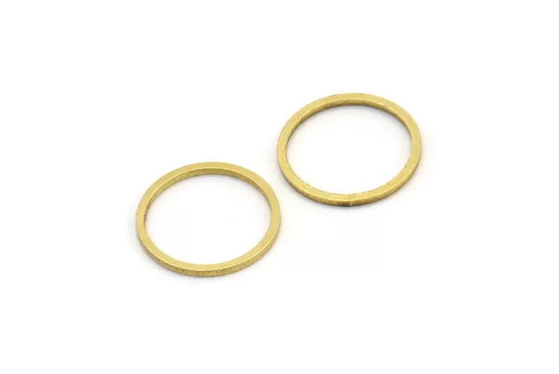 13mm Circle Connectors - 50 Raw Brass Circle Connectors (13x0.80mm) A3839