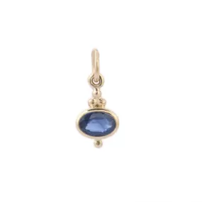 14k Gold Blue Sapphire Pendant