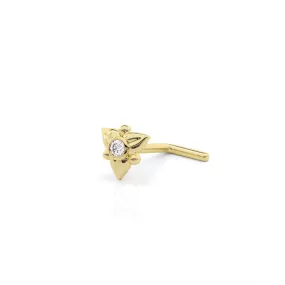 14K Gold Diamond Floral Nose Stud