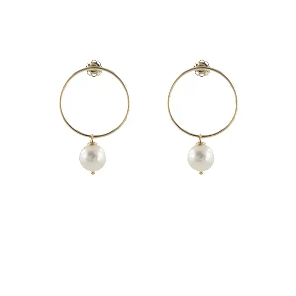 14k Gold Elegant O Earrings