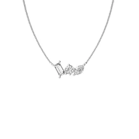 14k White Gold 0.60ct Diamond Mix Necklace