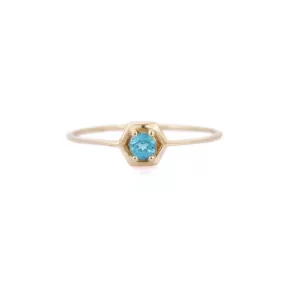 14K Yellow Gold Blue Topaz Ring