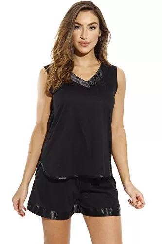 1531-BLK-M Dreamcrest Short Sets / Women Sleepwear / Womans Pajamas,Black,Medium