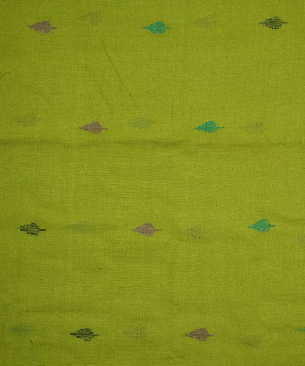 1.5m green handloom bengal cotton jamdani fabric