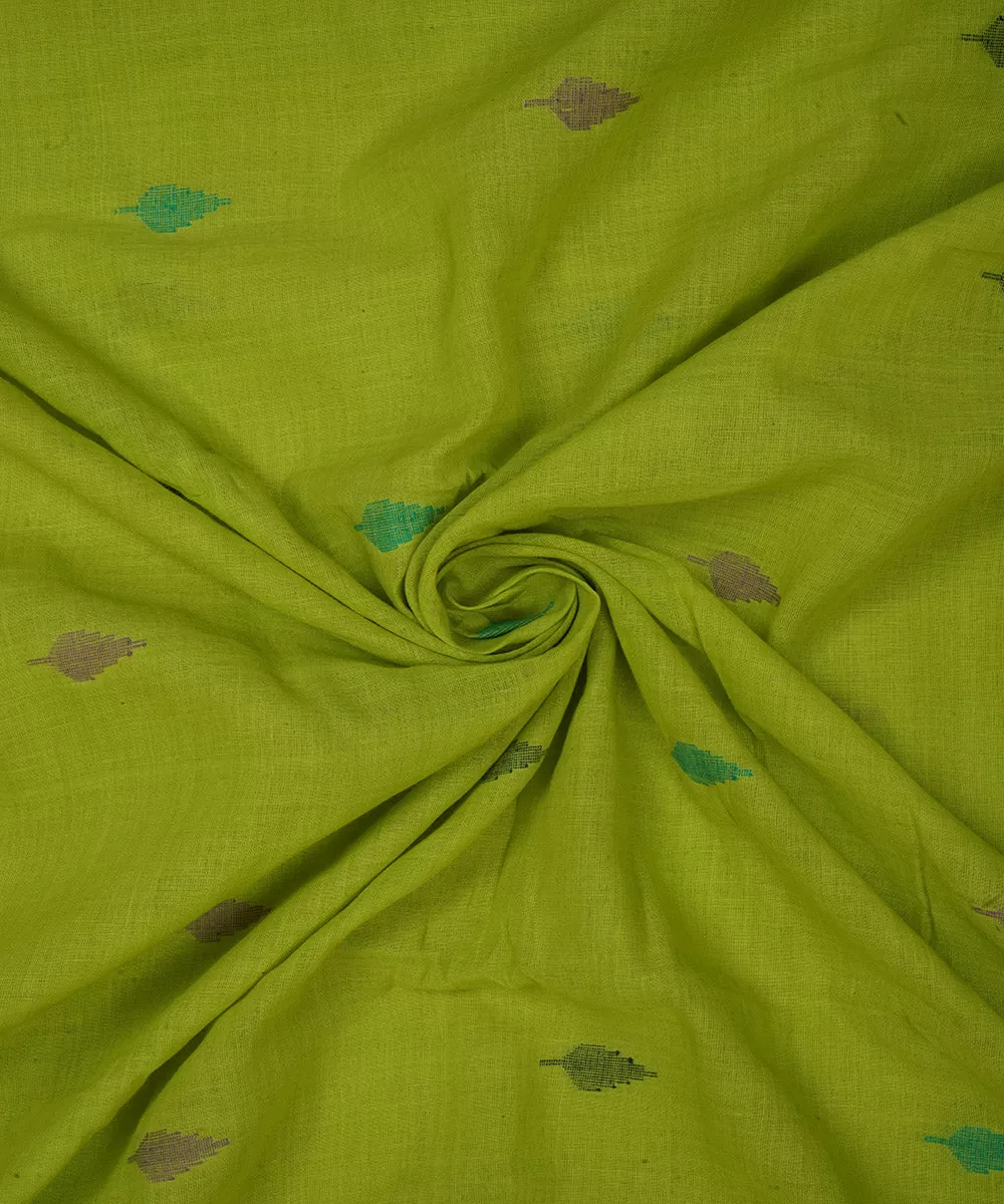 1.5m green handloom bengal cotton jamdani fabric