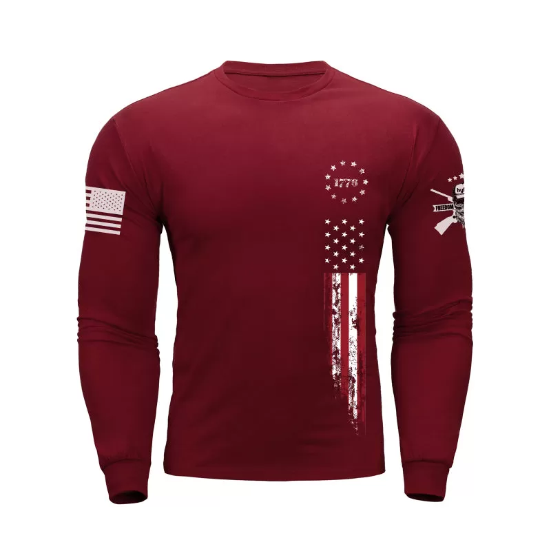 1776 USA FLAG GRAPHIC LONG SLEEVE T-SHIRT