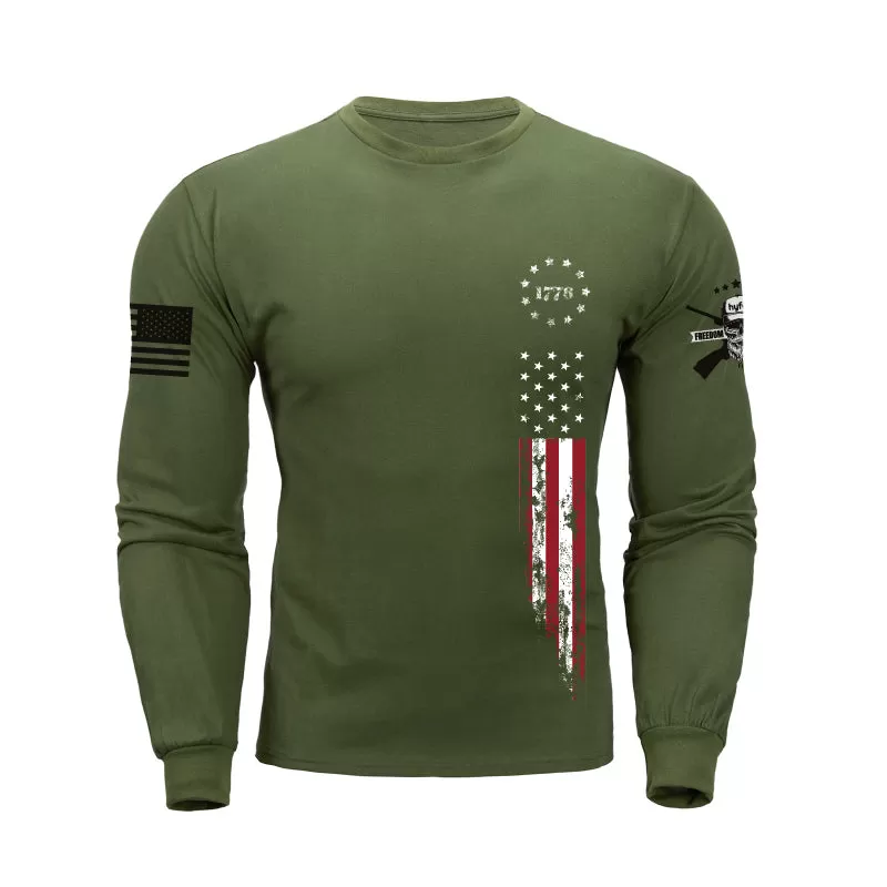 1776 USA FLAG GRAPHIC LONG SLEEVE T-SHIRT