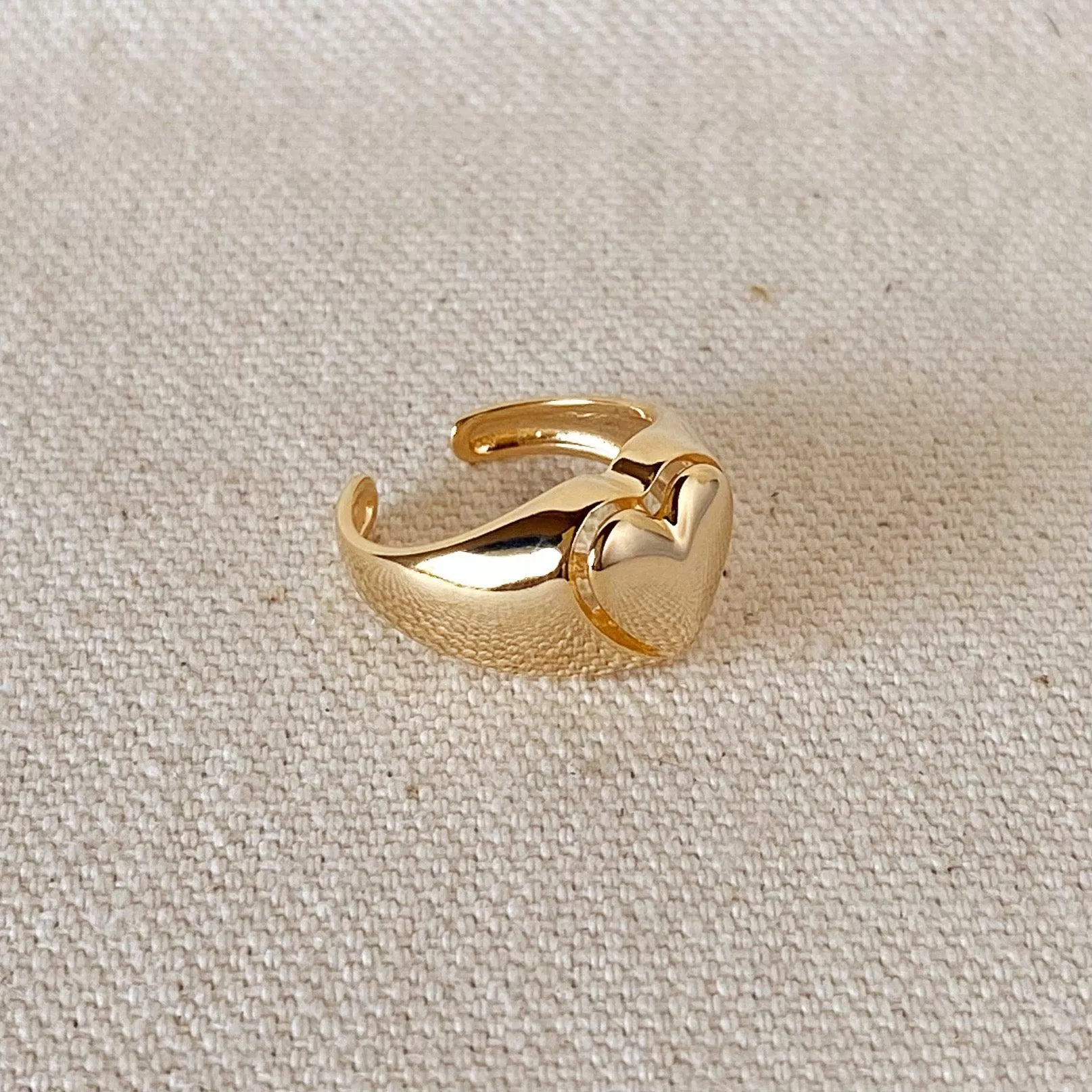 18k Gold Filled Pillow Heart Ring