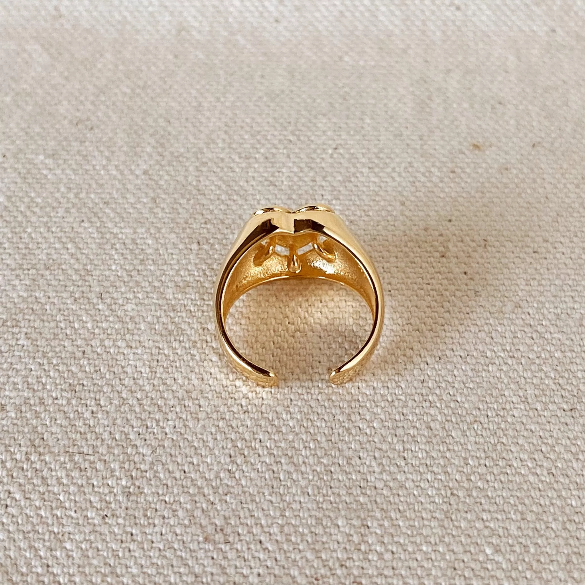 18k Gold Filled Pillow Heart Ring