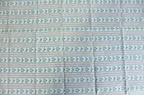 1930s 40s Floral Stripe Print Feedsack Cotton Fabric (Seamed)