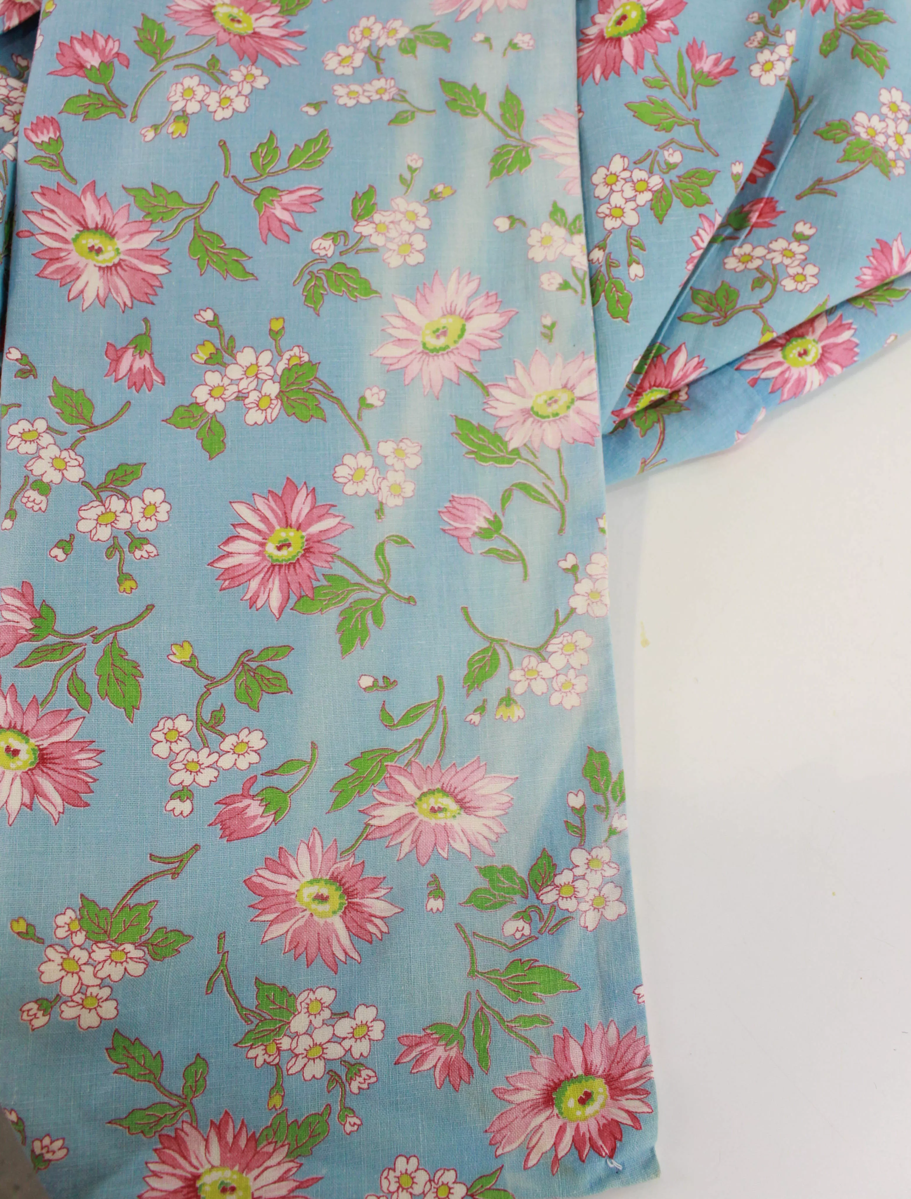 1940s Daisy Print Cotton Duvet Cover, 71" x 68"