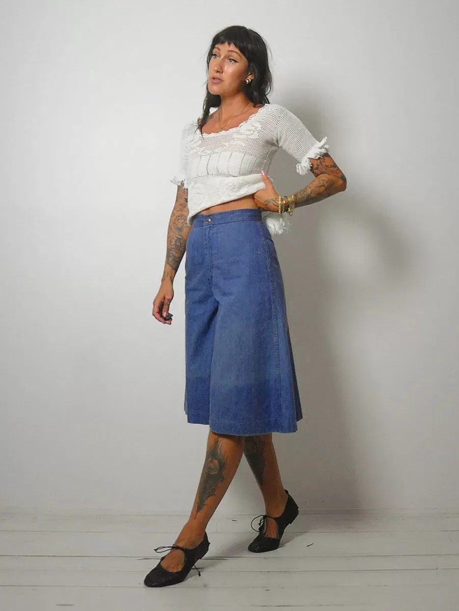 1970's Zipper Jort Gauchos 26" Waist