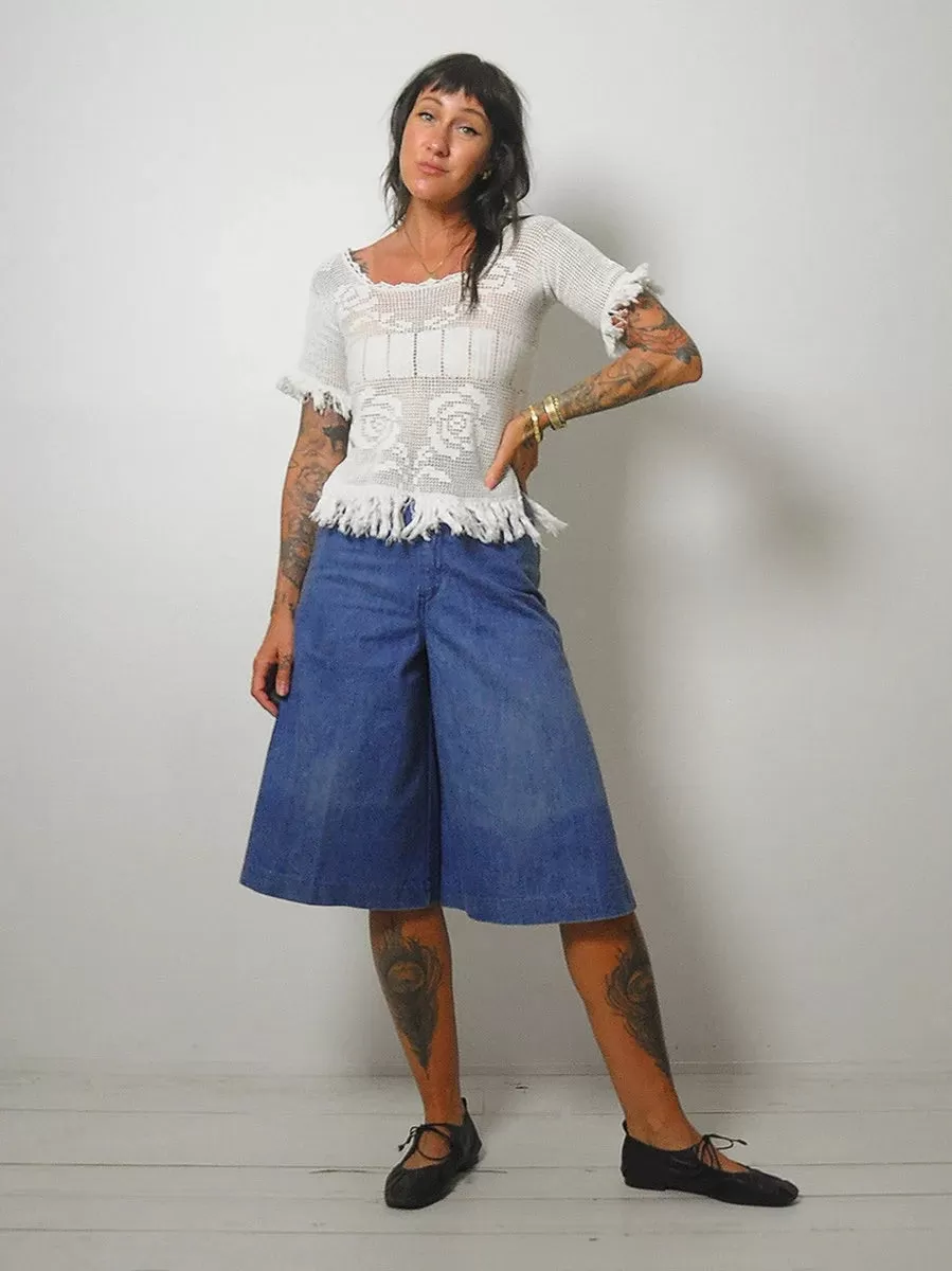 1970's Zipper Jort Gauchos 26" Waist