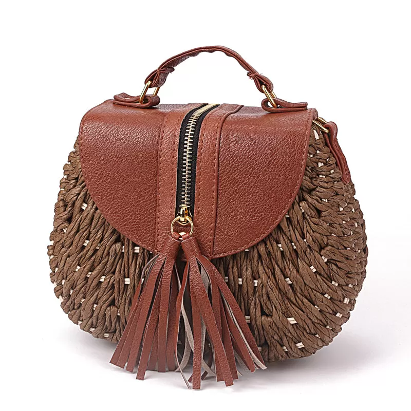 2020 Famous Designer Ladies Woven Knitting Messenger Crossbody Bags New Summer Bohemian Women Tassel