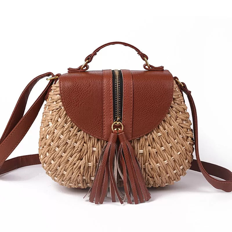 2020 Famous Designer Ladies Woven Knitting Messenger Crossbody Bags New Summer Bohemian Women Tassel