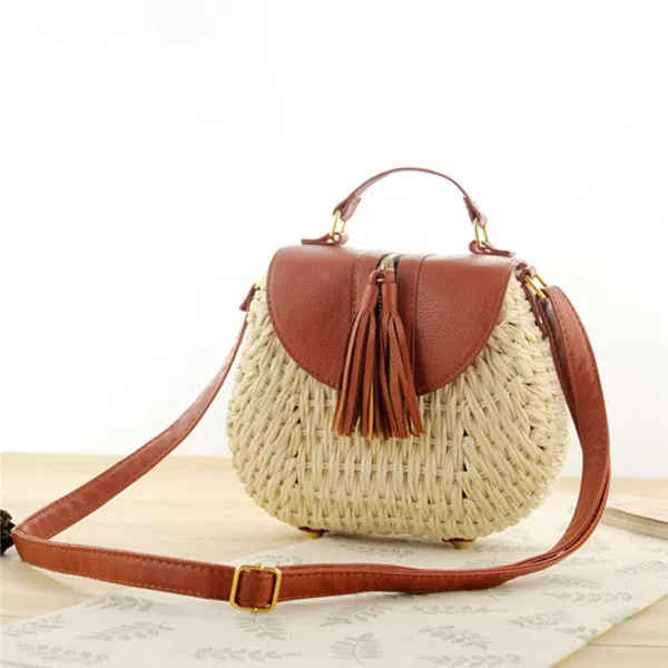 2020 Famous Designer Ladies Woven Knitting Messenger Crossbody Bags New Summer Bohemian Women Tassel