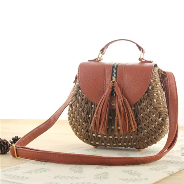 2020 Famous Designer Ladies Woven Knitting Messenger Crossbody Bags New Summer Bohemian Women Tassel