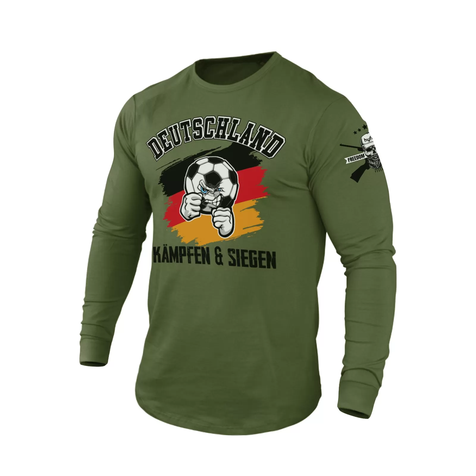 2022 WORLD CUP GERMANY FLAG FOOTBALL 100% COTTON GRAPHIC LONG SLEEVE T-SHIRT