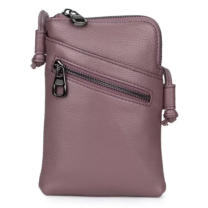 2023 Summer New Women Genuine Leather Shoulder Messenger Bags Female Cellphone Crossbody Bag Softnes