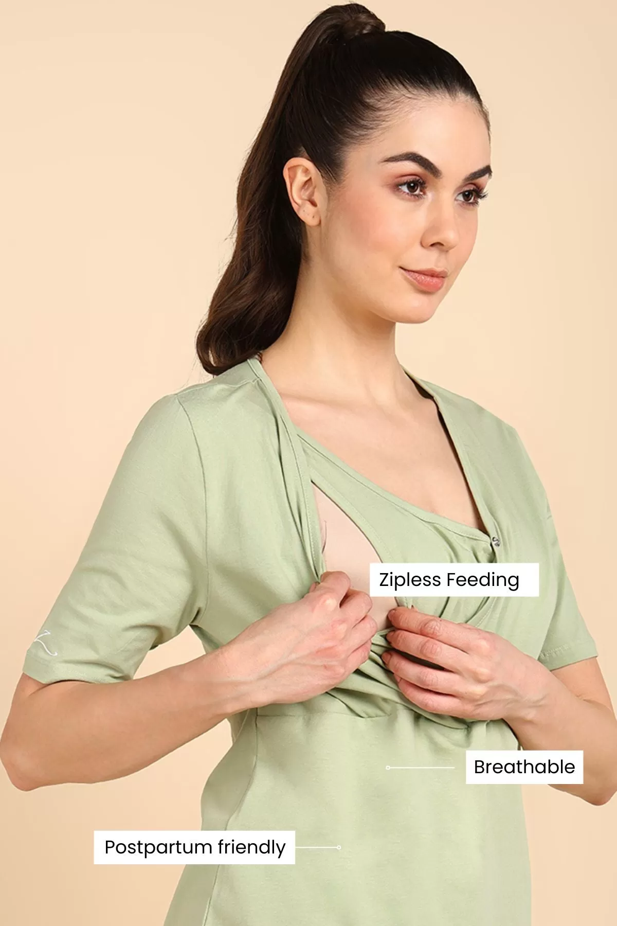 247 Zactive™ Pista Zipless Maternity Feeding Top