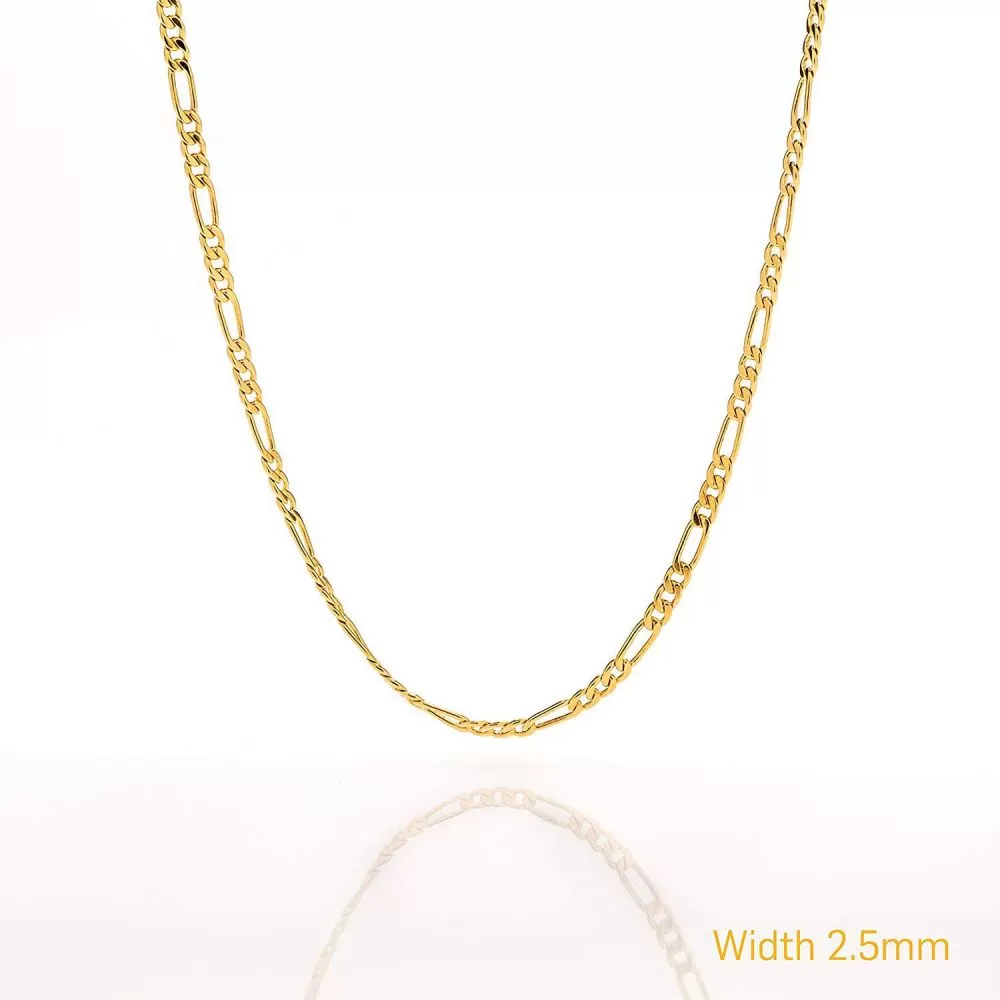 2.5mm  Figaro Chain Figaro Chain Diamond Cut