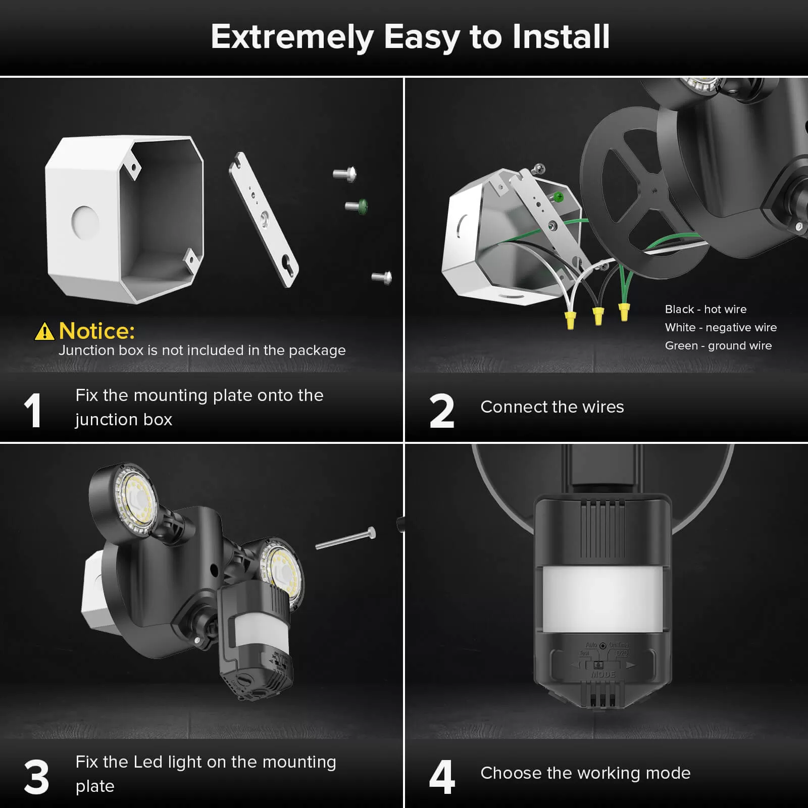 25W LED Security Light (Dusk to Dawn & Motion Sensor)(US/CA ONLY)