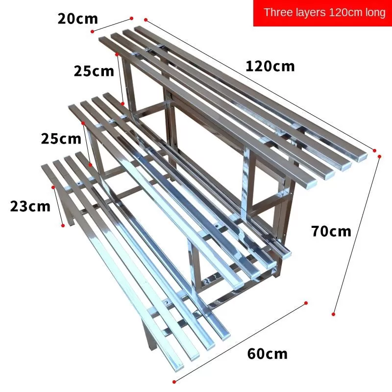 304 Stainless Steel Flower Rack Rak Bunga Bertingkat Rak Plant Rack Stand Pasu Bunga Pokok Bunga Outdoor