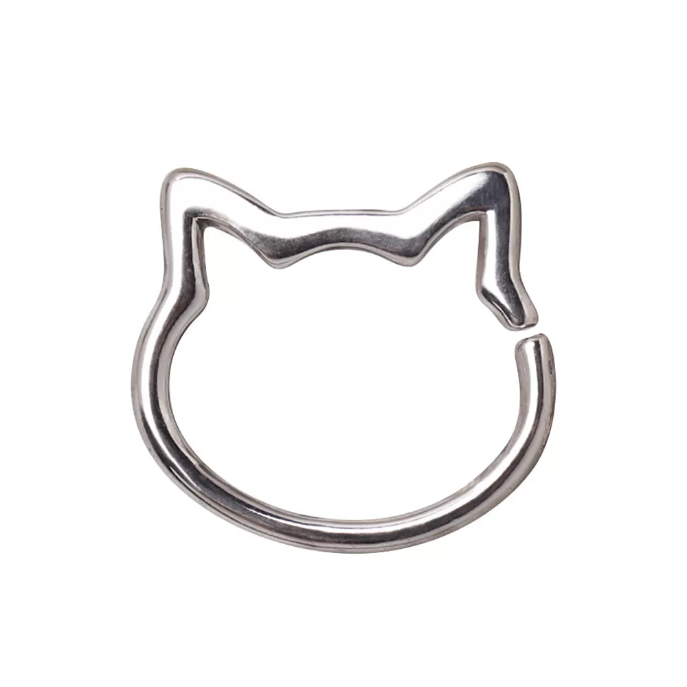 316L Stainless Steel Cat Seamless Ring / Cartilage Earring