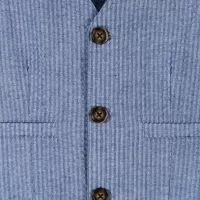 4-Piece Buttondown & Vest Set | Blue Seersucker