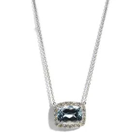 A & Furst - Dynamite - Pendant Necklace with Aquamarine and Diamonds, 18k White Gold