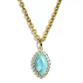 A & Furst - Sole - Pendant with Larimar and Sky Blue Topaz, 18k Yellow Gold