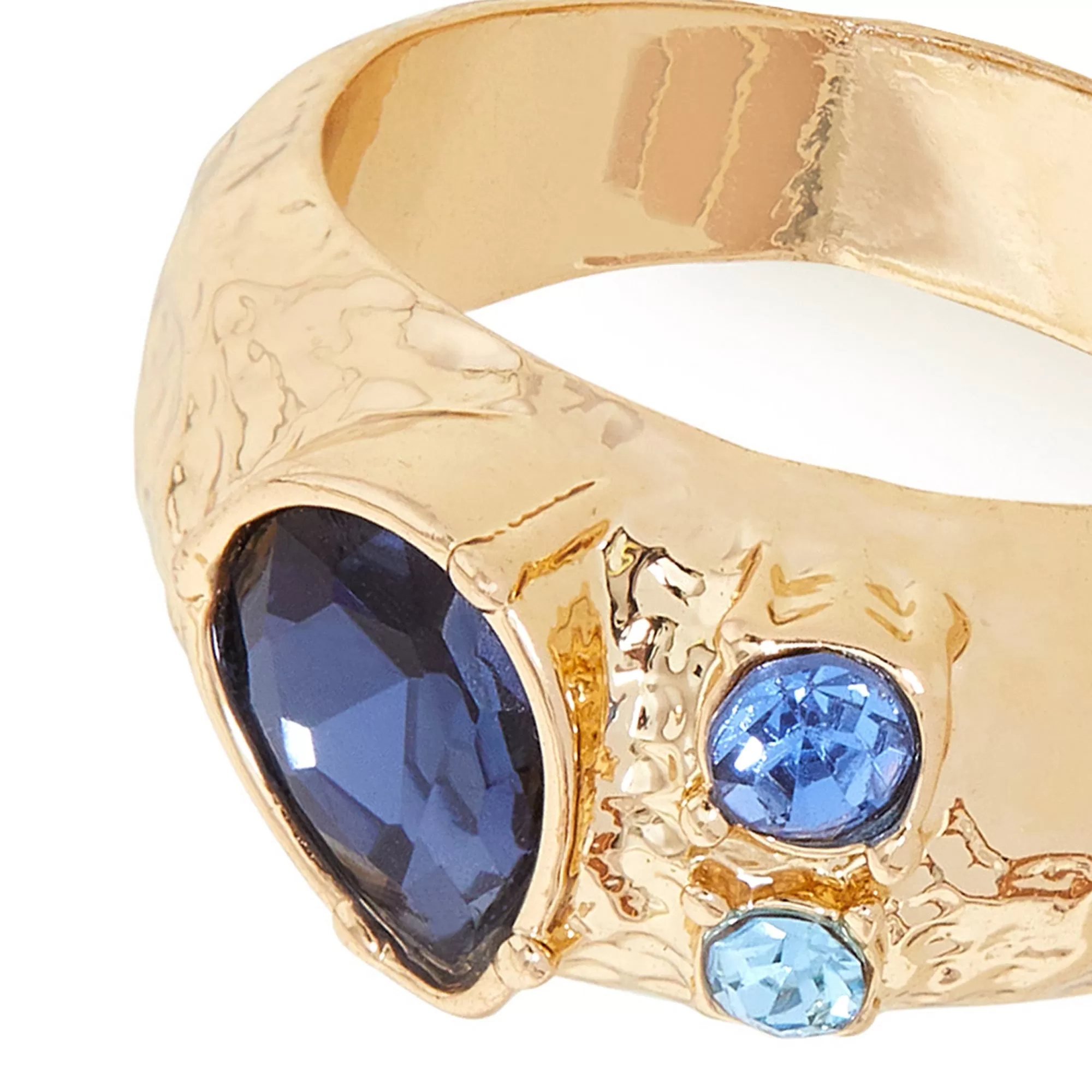 Accessorize London Women's Chunky Gem Ring Blue-Medium