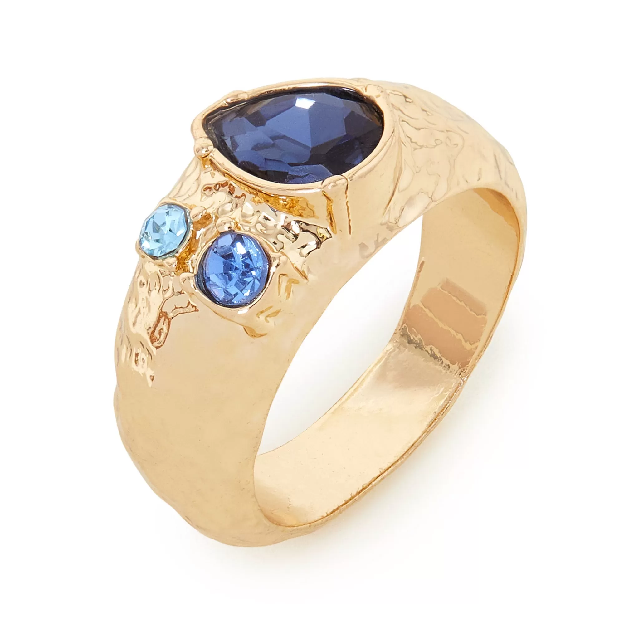 Accessorize London Women's Chunky Gem Ring Blue-Medium