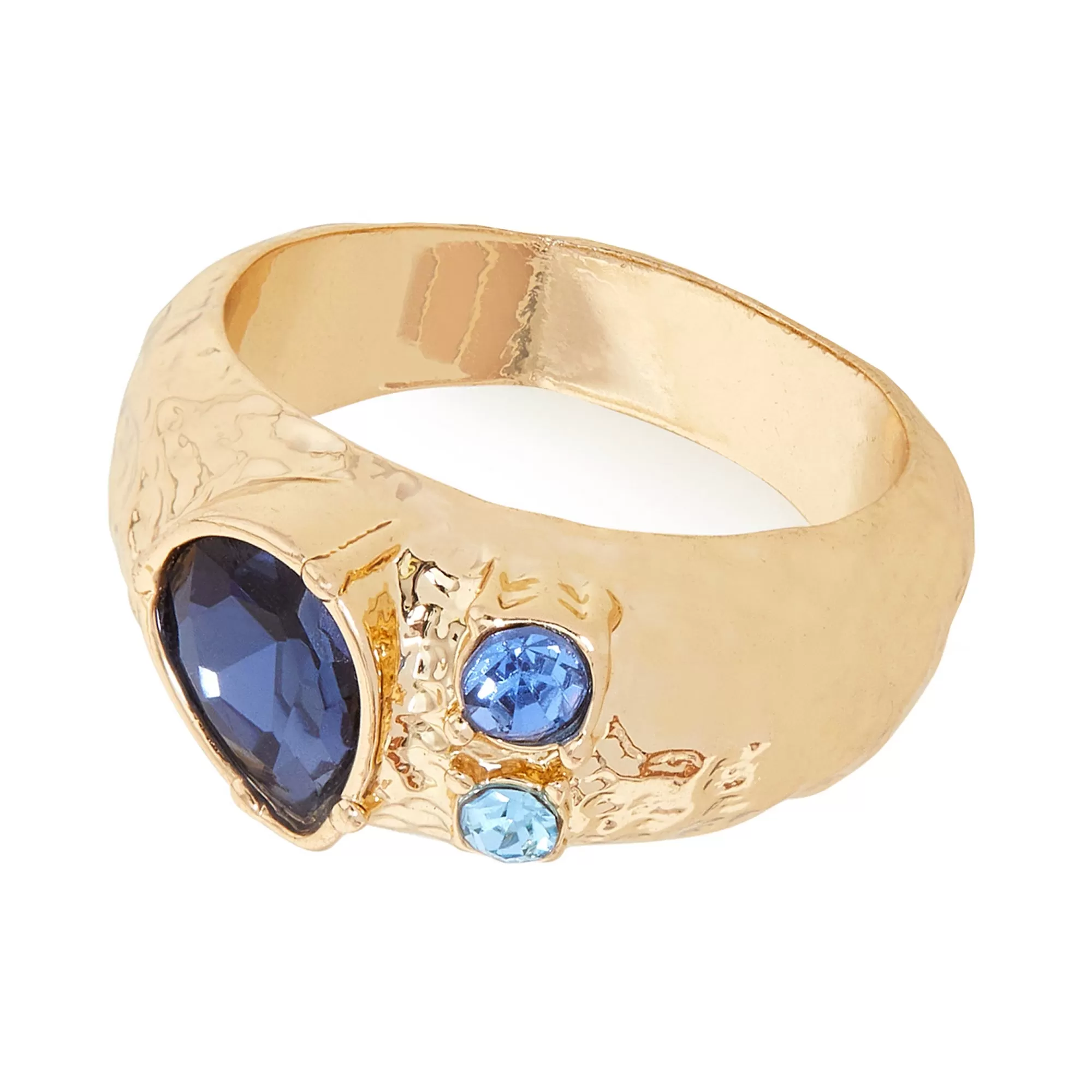 Accessorize London Women's Chunky Gem Ring Blue-Medium