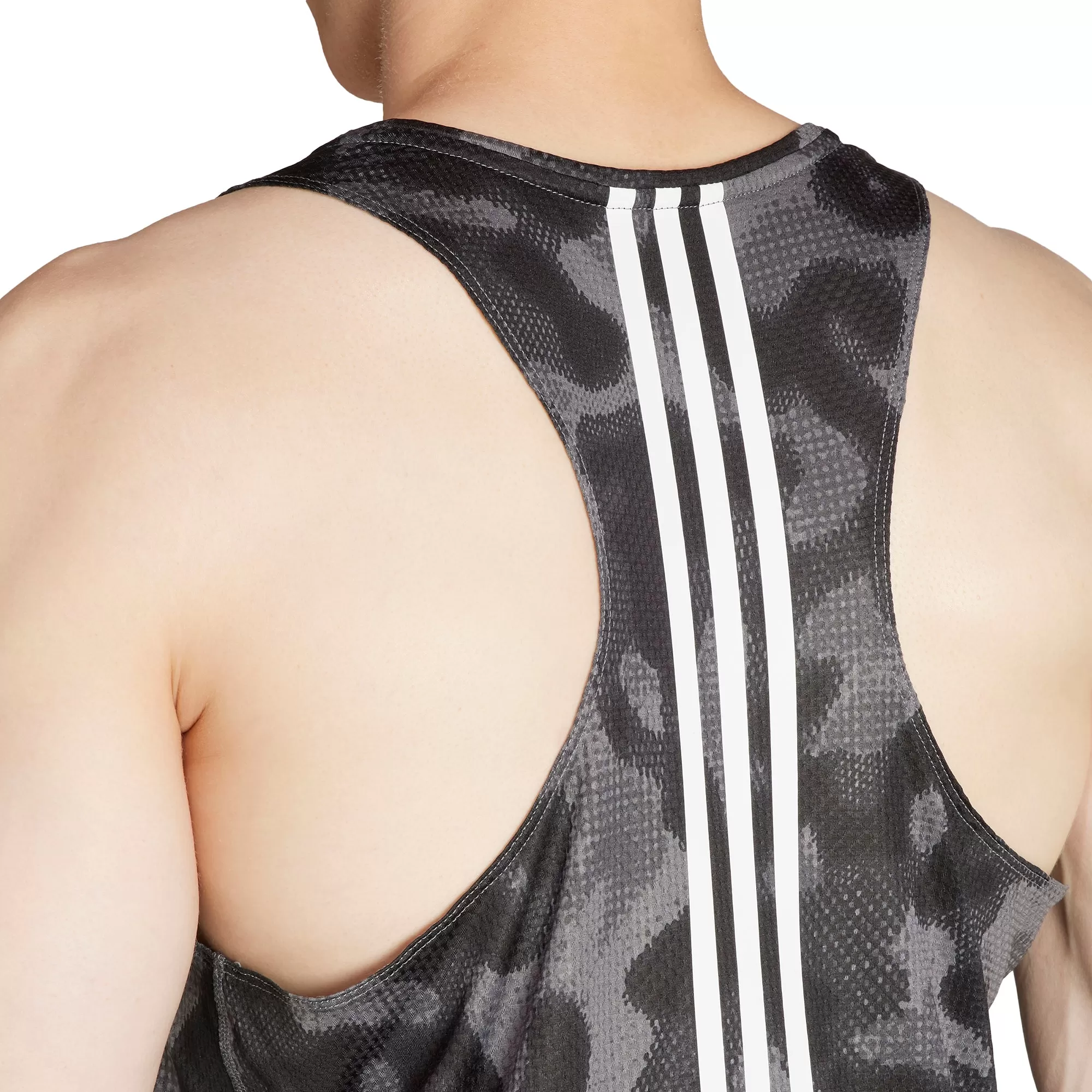 adidas Own The Run 3 Stripes Mens Running Vest - Grey