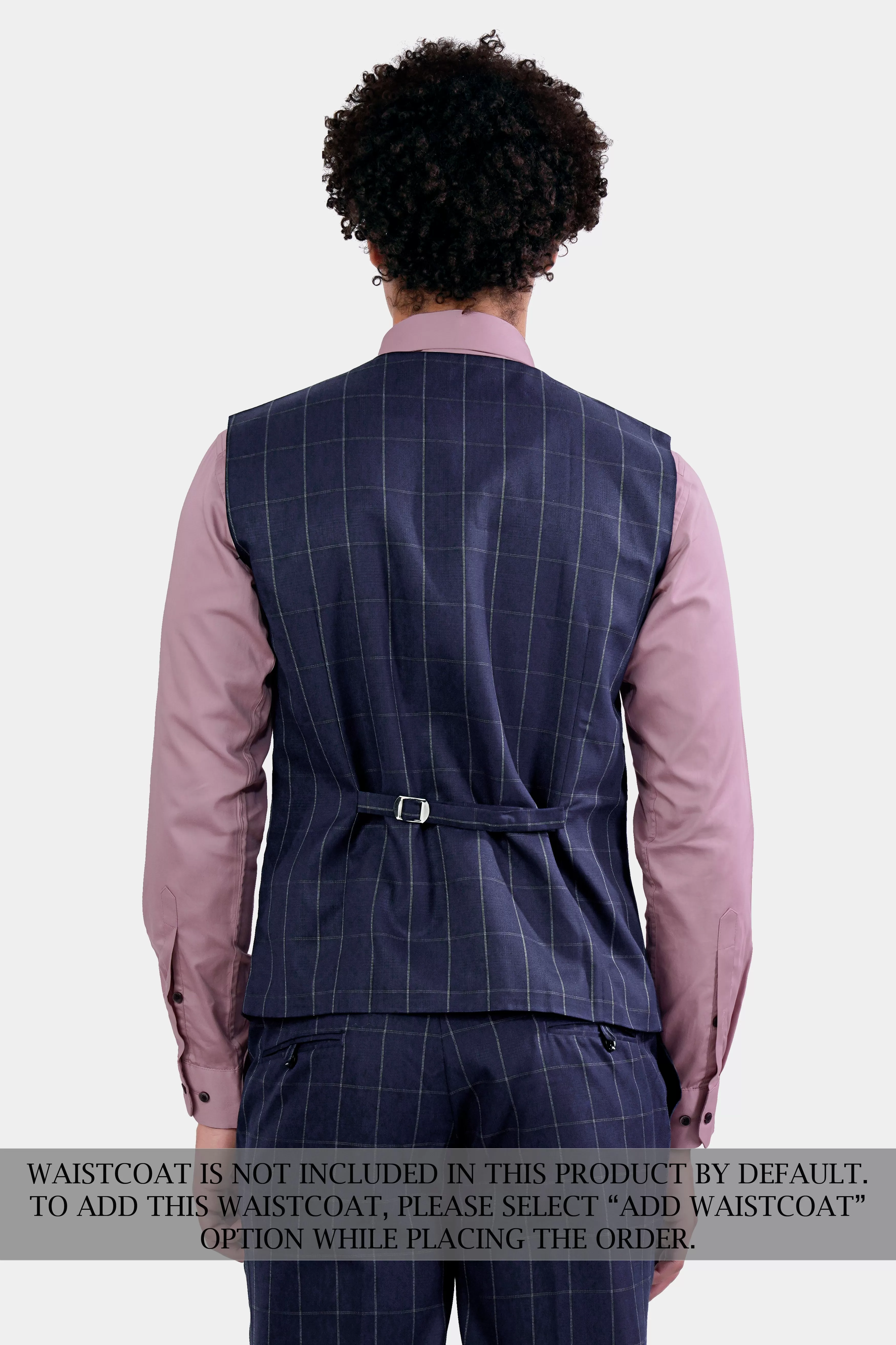 Admiral Blue Windowpane Wool Rich Double Breasted Suit