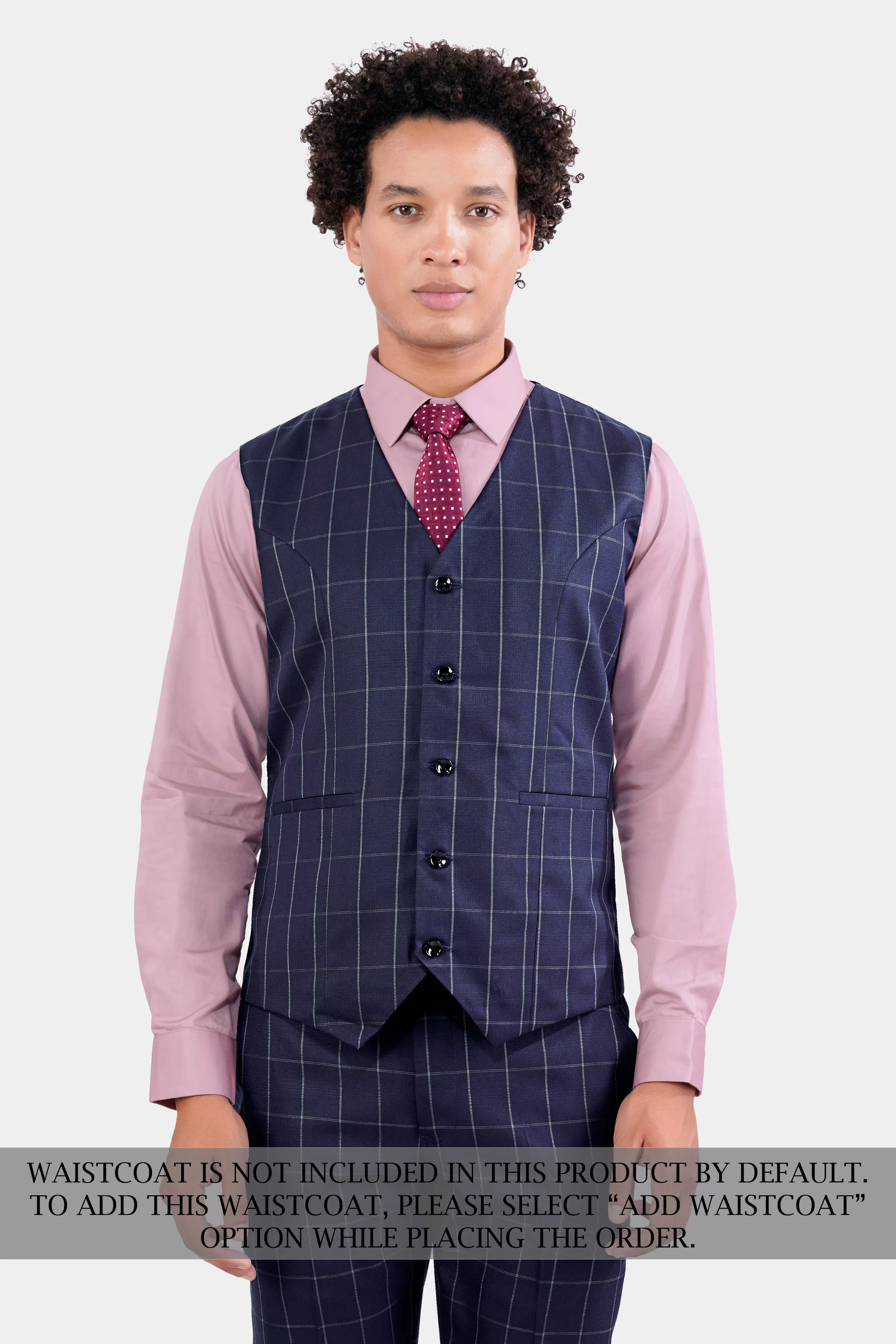 Admiral Blue Windowpane Wool Rich Double Breasted Suit