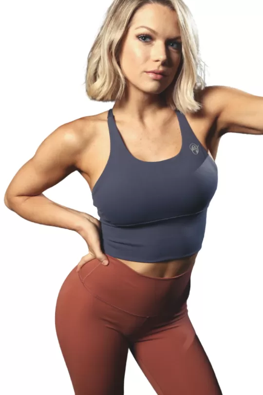 Alicia Steel Blue Crop Top