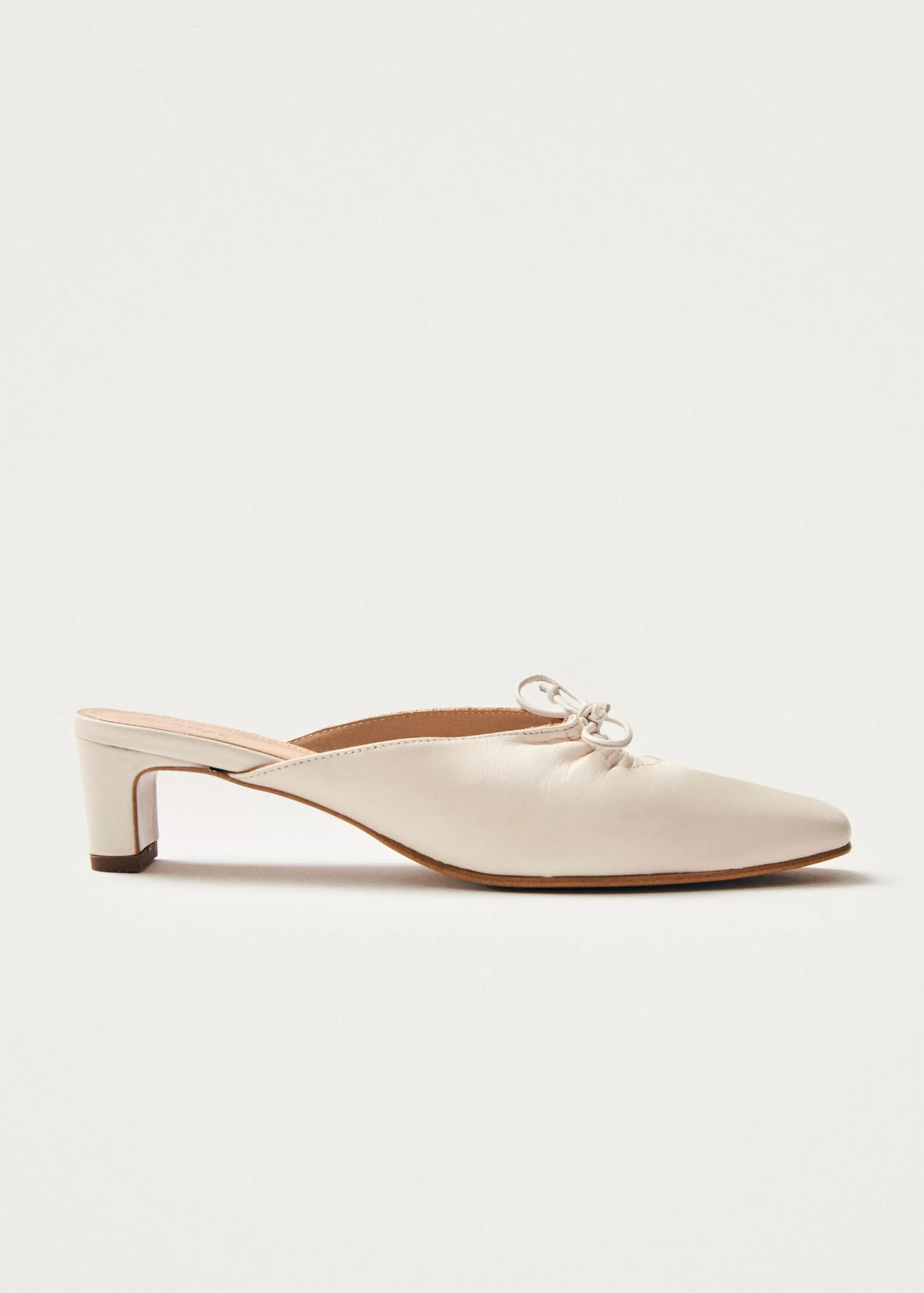 Amar Cream Leather Mules