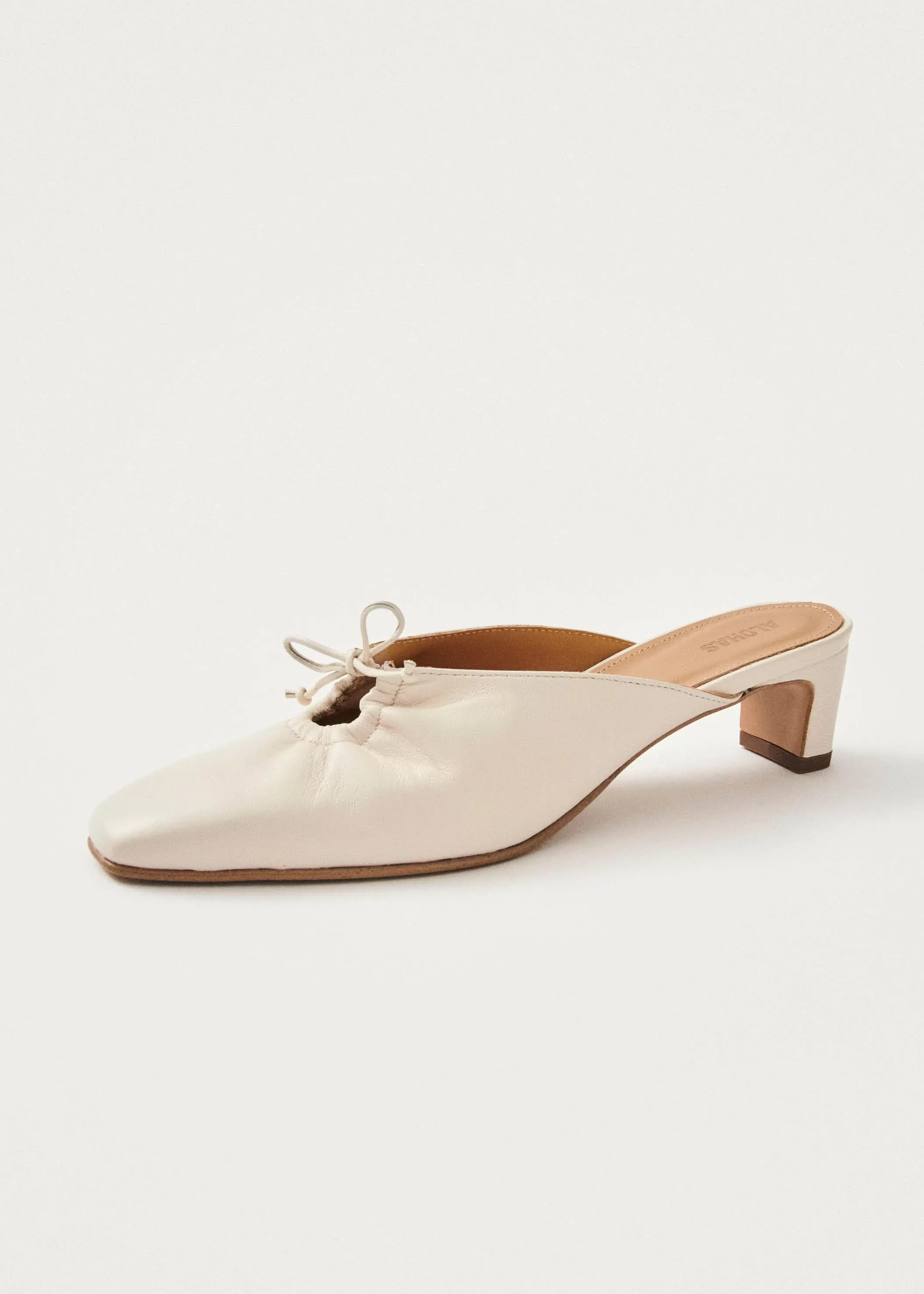 Amar Cream Leather Mules