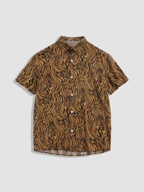 Animal Texture Cotton Shirts