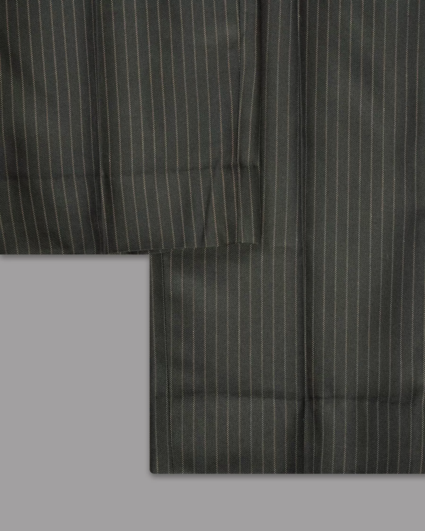 Armadillo Gray Striped Bandhgala/Mandarin Suit